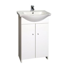 Vonios spintelės komplektas Ina 50, 45 x 80,5 x 25,6 cm, apatinė, pastatoma, su praustuvu, balta