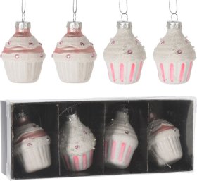 Eglutės žaisliukai Keksiukai, 4 vnt., 4 x 6  cm