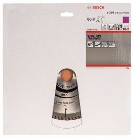 Universalus pjovimo diskas BOSCH Multi Material, 216 x 30 x 2,5 mm; 80