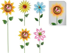 Sodo dekoracija Gėlė, metalinė, įvairių sp., 23,5 x 4,5 x 75 cm.