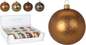 Kalėdinės eglės žaisliukas, su šakelių piešiniu, 8 cm, 4 skirtingos sp.