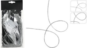 Blizgučių dekoracija, su viela, sidabro sp., 2 skirtingų storių