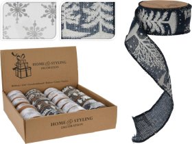 Kalėdinė dovanų pakavimo juosta, 2-jų dizainų, 38 mm x 2,7 m