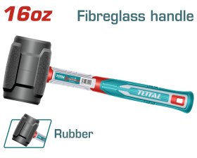 Guminis plaktukas TOTAL, stiklo pluošto rankena, 0,45 kg, spl. juoda, THRUH6816