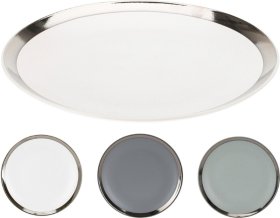 Lėkštė blizgančiais kraštais, skersmuo 27 cm, 3 skirtingų spalvų