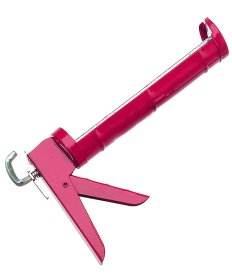 Pistoletas klijams, silikonui,akrilui, dažytas, pusapvalis, 320 ml