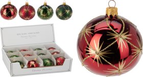 Eglutės žaisliukas, stiklas, 4 skirtingos sp., skersmuo 8 cm