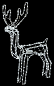 Šviečianti dekoracija SUNLUX 20210026, elnio formos, 264 LED, aukštis 100cm, balta spalva, tinka naudoti lauke, IP44