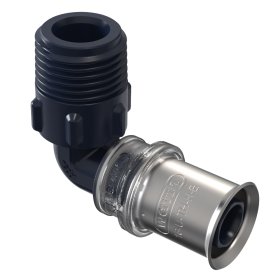 Presuojama alkūnė WAVIN Tigris K5, 20 x 1/2" mm x 90°, išor. sriegis, 3079777