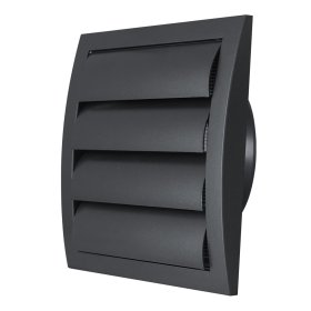 Ventiliacinės grotelės EUROPLAST ND15ZA, 190 x 190 mm, d150 mm, su žaliuzėmis, antracito sp., plastikinės