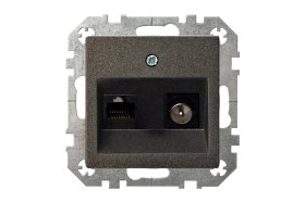 Televizijos antenos ir kompiuterio lizdas LIREGUS Epsilon, 2 vietų, įleidžiamas, antracito sp., ITVKL-1-01.E/J  