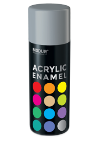 Aerozolinė emalė BIODUR Acrylic, RAL7046, pilka, 400ml