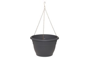 Plastikinis lauko vazonas 4Living, pakabinamas, antracito sp., 28 x 28 x 18 cm.