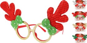 Kalėdiniai akiniai, spalvos: auksinė/sidabrinė/raudona/žalia, 19 x 14 cm
