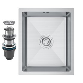 Plautuvė ODUS Od-404, 37 x 45 x 21 cm, plieninė, plieno spl., komplekte sifonas