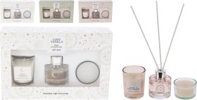 Dovanų rinkinys, namų kvapas ir 2 vnt. kvapnių žvakių, 3 skirtingi kvapai
