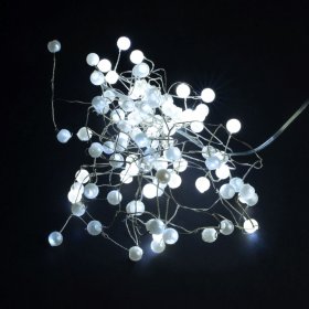 Šviečianti girlianda SUNLUX FFF3, 100 LED perliukų, 3 m., balta spalva, IP44, tinka naudoti lauke, PCW-3M-2