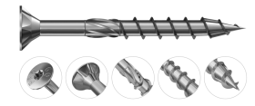 Konstrukciniai medsraigčiai RAWLPLUG Procut, 5 x 45 mm, įleidžiama galva, 80 vnt., TORX