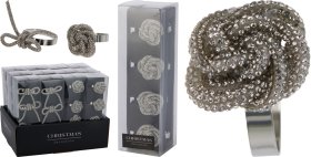 Servetėlių žiedų rinkinys, 4 vnt., su sidabro sp. karoliukais