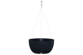 Plastikinis lauko vazonas 4Living Mira, pakabinamas, antracito sp., 30 x 30 x 16 cm.