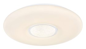 Lubinis LED šviestuvas GLOBO Sully, 24W + RGB 6W, 230V, 2500 lm, 3000-6500K + RGB keičia sp., su pultu, dimer., vaivorykšt., baltas, 410 x 70 mm.