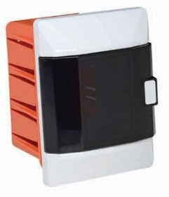 Automatinių išjungiklių skydelis MIRSA M153, 2 modulių, įleidžiamas, baltas su skaidriomis durelėmis, IP40, 120x140x100mm