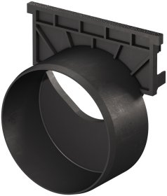 Galinė sienutė PP ACO, su DN100 jungtimi, juoda, 319289