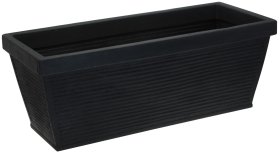 Lauko vazonas, pailgas, juodos sp., 100 x 40 x 36 cm.