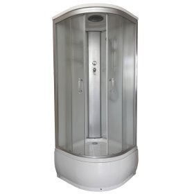 Dušo kabina ET-6024 MT, 90 x 90 cm, ketursienė, pusapvalė, 4 mm matinis stiklas, 43 cm gilus padėklas 