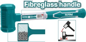 Antivibracinis plaktukas TOTAL, stiklo pluošto rankena, 0,9kg., THT79021