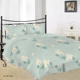 Patalynės komplektas Spalvotas Sapnas, 140 x 200, 50 x 70/20 cm, šalavijo žalia sp.