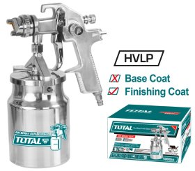 Dažymo pistoletas TOTAL, su metaliniu apatiniu indu 1L, užbaigiamajam sluoksniui, 1.4 mm, 180-250 mm, TAT11004