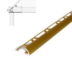 Aliumininė užbaigimo juostelė HESORA H 24 D1, 0.8 x 270 cm, mat. aukso spalvos, kilmės šalis ES