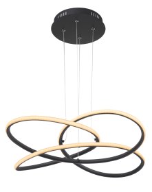 Pakabinamas LED šviestuvas GLOBO Panda, 30W, 230V, 3000K, 2450 lm, matinės juodos sp. metalas, 600 x 1200 mm, 67201SH-30