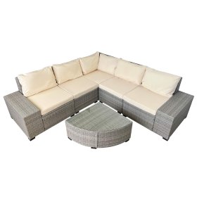 Lauko baldų komplektas LEX, komplektą sudaro: 6 dalių, smėlinės sp.