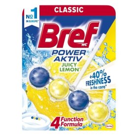 WC valiklis - gaiviklis BREF Power Aktiv Lemon, 50 g
