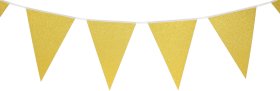 Vakarėlių dekoracija, vėliavėlių girlianda, aukso sp., 6 m