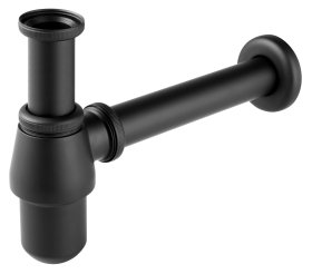 Sifonas praustuvui/plautuvei FERRO S30-BL, universalus, žalvarinis, juodas matinis