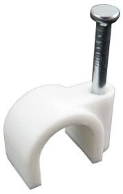 Laikiklis kabeliui BALTPLAST 10-14/25B, 10-14 mm, su vinuku, apvaliam kabeliui, baltos sp., 25 vnt.