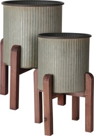 Lauko vazonas, žalio atspalvio, 26,5 x 26,5 x 39 cm.