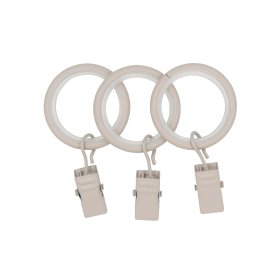 Karnizo žiedai SANTIM, 19 mm skersmuo, 10 vnt./pak., tylūs, metaliniai, su segtukais, spl. "kašmyro"