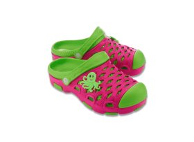 Klumpės vaikiškos BBP2 7, rožinės/žalios sp., 35/36 dydis