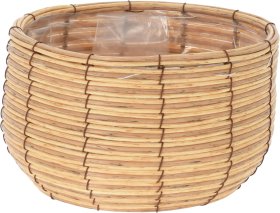 Lauko vazonas, pintas, rudos sp., 25 x 25 x 14,5 cm.