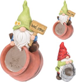 Keraminis lauko vazonas, su nykštuko motyvais, skirtingi dizainai, 21 x 25,5 x 41 cm.