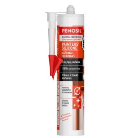 Silikoninis hermetikas PENOSIL Painters Silicone, 290 ml, dažomas, baltas