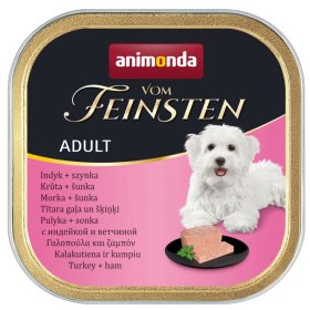 Konservuotas šunų ėdalas VOM FEINSTEN, suaugusių šunų konservuotas pašaras su kalakutiena ir kumpiu, 150g