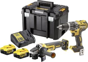 Akumuliatorinis suktuvas ir kampinis šlifuoklis DEWALT, DCK2020P2T-QW, 18 V, 2 x 5,0 Ah akumuliatoriai, kroviklis, lagamine