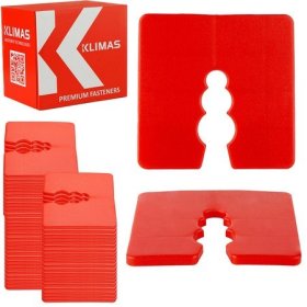 Išlyginimo kaladėlės, 50 x 50 x 3 mm, raudonos sp., 50 vnt.