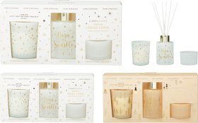 Dovanų rinkinys, namų kvapas 60 ml ir kvapni žvakė, 2 skirtingi kvapai