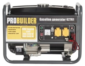Benzininis generatorius PROBUILDER, maks. galia 3 kW, 15 l kuro talpa, maks. darbo trukmė 11 val.